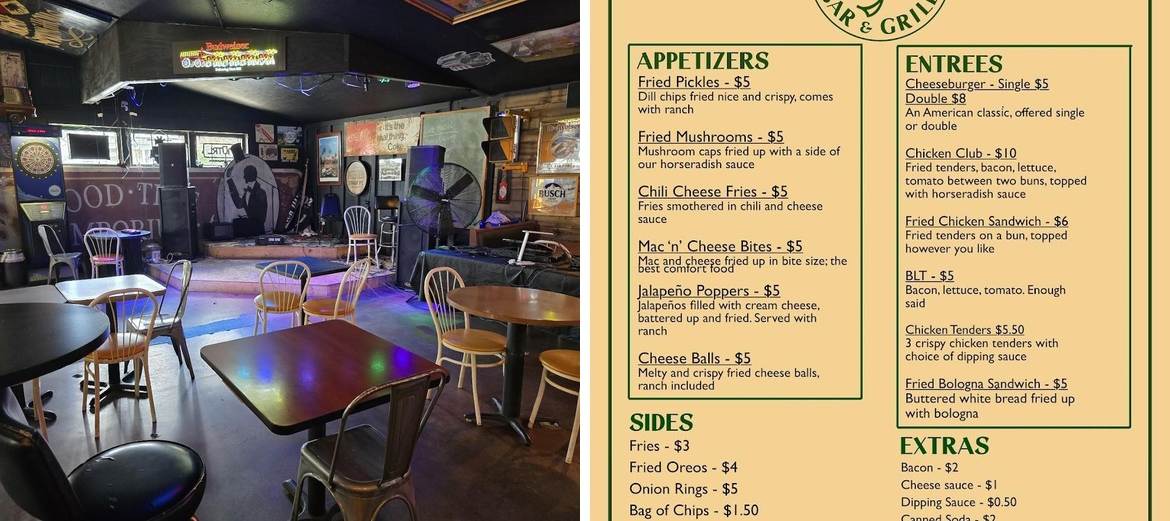 The Cloverleaf bar & grill Menu