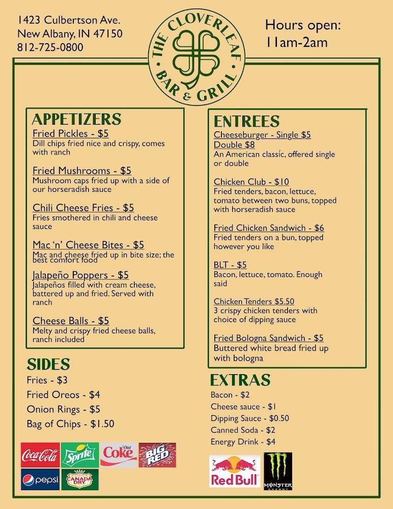 The Cloverleaf bar & grill Menu image 1
