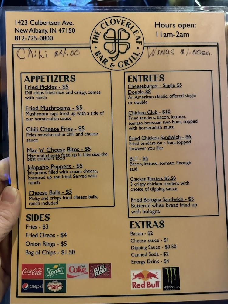 The Cloverleaf bar & grill Menu image 2